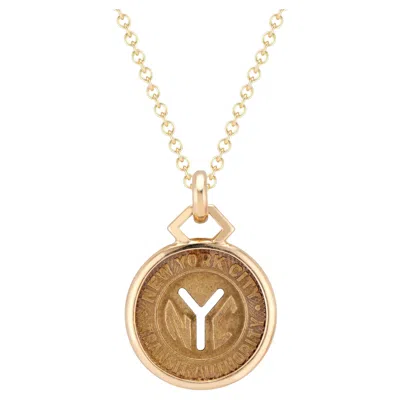 Pre-owned Michael Bondanza Nyc Subway Token Necklace -  In Multi