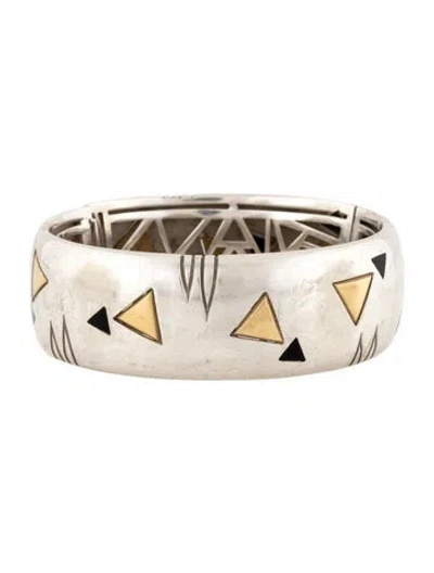 Pre-owned Michael Bondanza Onyx Triangles Bangle Bracelet In Multicolor