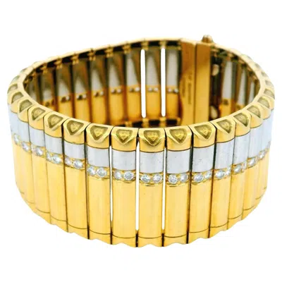 Pre-owned Michael Bondanza Platinum & 18k Gold With Diamond Bracelet In Multi