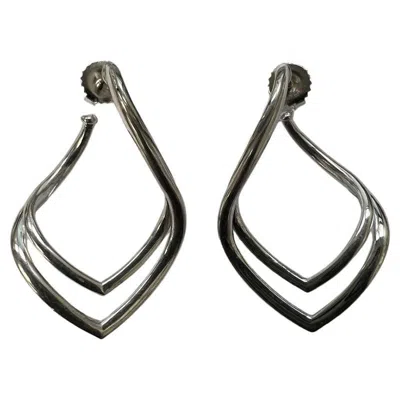 Pre-owned Michael Bondanza Sterling Silver 2 Row Willow Hoops In Multi