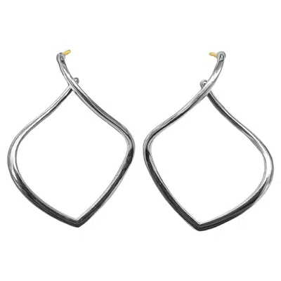 Pre-owned Michael Bondanza Sterling Silver Willow Hoops In Multi