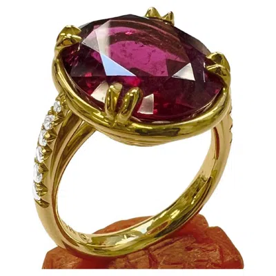 Pre-owned Michael Bondanza Triple Crown Rubellite Ring By  In Multi