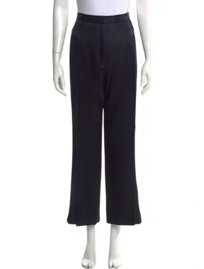Pre-owned Michael Boris Wool Wide Leg Pants In Black