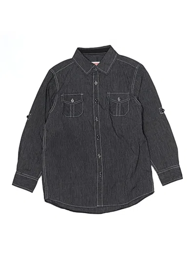 Pre-owned Michael Brandon Kids' Long Sleeve Button Down Shirt In Gray