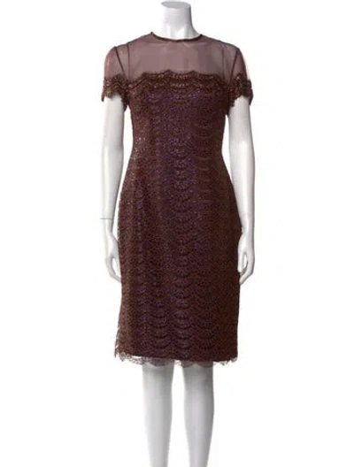 Pre-owned Michael Casey Crew Neck Mini Dress In Multi