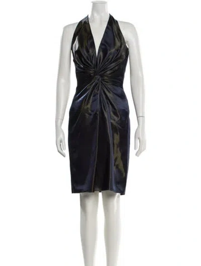 Pre-owned Michael Casey Vintage Midi Length Dress In Blue