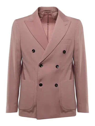 Michael Coal Austin Double Breasted Jacket In Pink