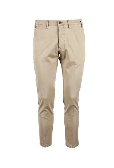 Michael Coal Beige Slim Fit Chino Pants With Tapered Leg In Neutral