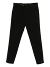 Michael Coal Black Trousers In Modal And Cotton  In Black