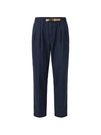 Michael Coal Belted Pleated Trousers In Blue