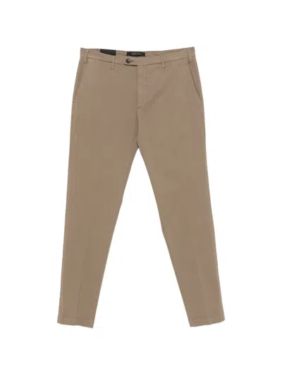 Michael Coal Belt-loop Pressed-crease Trousers In Brown