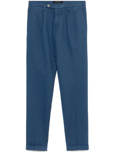 Michael Coal Blue Cotton Blended Trousers