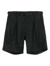 Michael Coal Box-pleat Shorts In Black