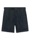 Michael Coal Box-pleat Shorts In Blue