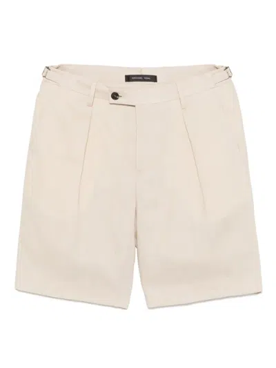 Michael Coal Box-pleat Shorts In Neutrals
