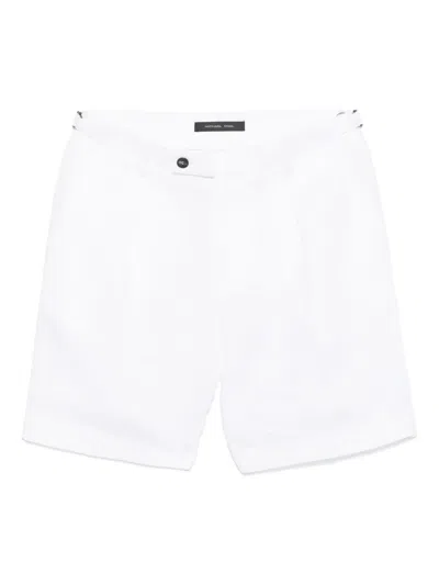 Michael Coal Box-pleat Shorts In White