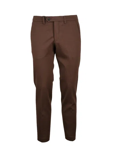 Michael Coal Brown Stretch Trousers With Tailored Slim Fit
