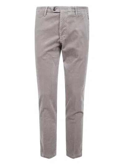 Michael Coal Button Corduroy Trousers In Gray