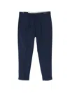 Michael Coal Button Trousers In Blue