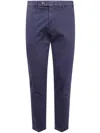 Michael Coal Button-fly Cotton Trousers In Blue