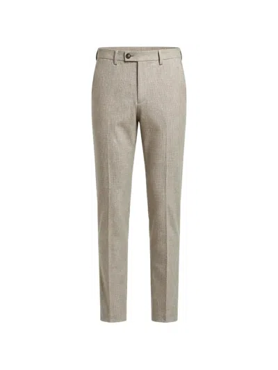 Michael Coal Check-pattern Tailored Trousers In Neutral