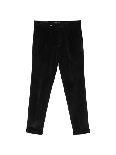 Michael Coal Corduroy Pleated Trousers In Black