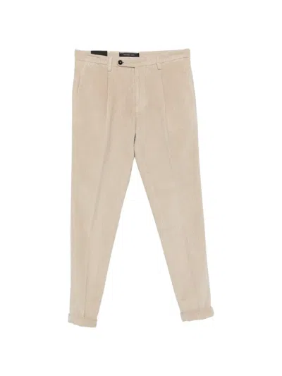 Michael Coal Corduroy Pleated Trousers In Neutral