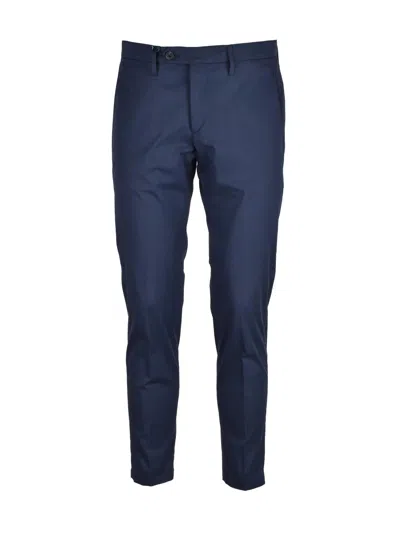 Michael Coal Cotton Polyamide Stretch Trousers - Multicolor In Blue