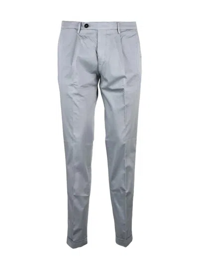 Michael Coal Cotton Stretch Trousers With Tailored Slim Fit In Blue