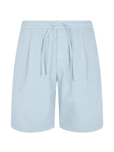 Michael Coal Drawstring Pleated Track Shorts In Blue