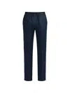 Michael Coal 드로스트링 리넨 팬츠 In Blue