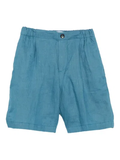 Michael Coal Kids' Elastic-waistband Linen Shorts In Blue