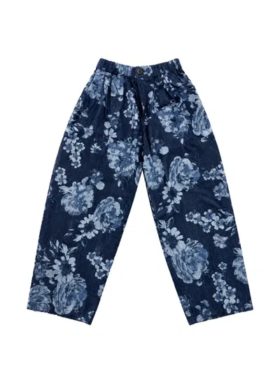 Michael Coal Kids' Floral-print Trousers In Blue