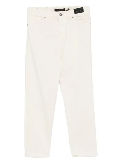 Michael Coal Frayed-hem Trousers In Neutral