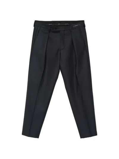 Michael Coal Freddy Pleated Tapered Trousers In Black