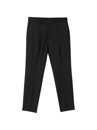 Michael Coal Frederick Pleated Turned-up Trousers In Black