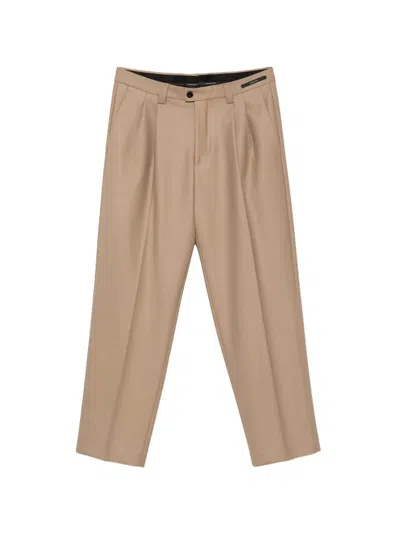 Michael Coal Harrison Pleated Tailored Trousers In Neutral