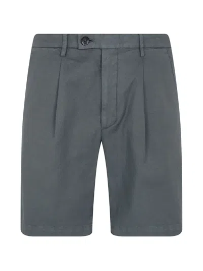 Michael Coal Harry Pleated Linen Shorts In Gray