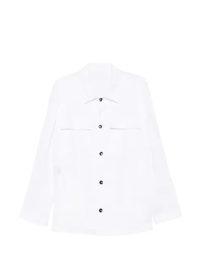 Michael Coal James Button-fastening Pocket Overshirt In White