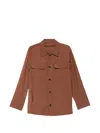 Michael Coal 제임스 버튼 포켓 오버셔츠 In Brown
