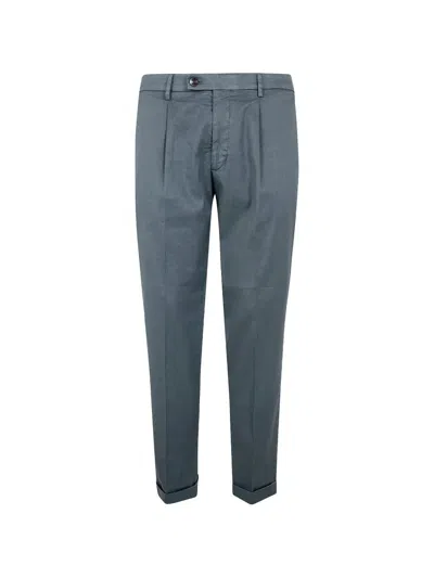 Michael Coal Linen Classic Trousers In Green
