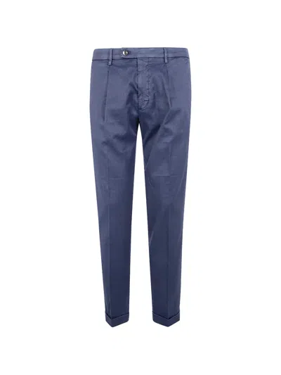 Michael Coal Linen Frederick Trousers In Blue