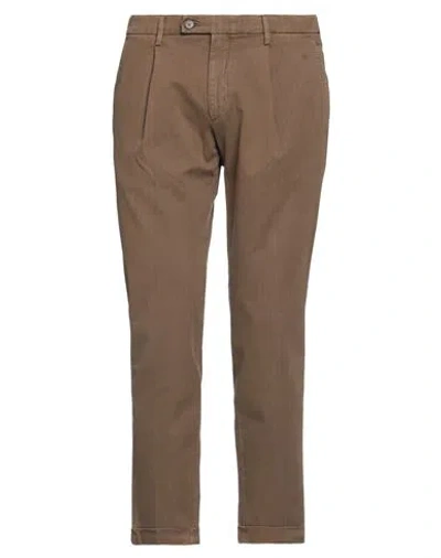 Michael Coal Man Pants Brown Size 35 Cotton, Elastane, Polyester