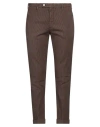 Michael Coal Man Pants Brown Size 38 Cotton, Linen, Elastane