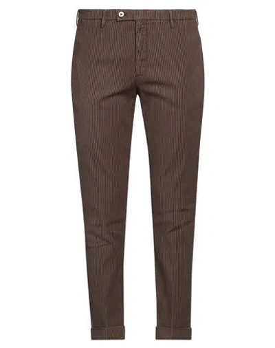 Michael Coal Man Pants Brown Size 38 Cotton, Linen, Elastane
