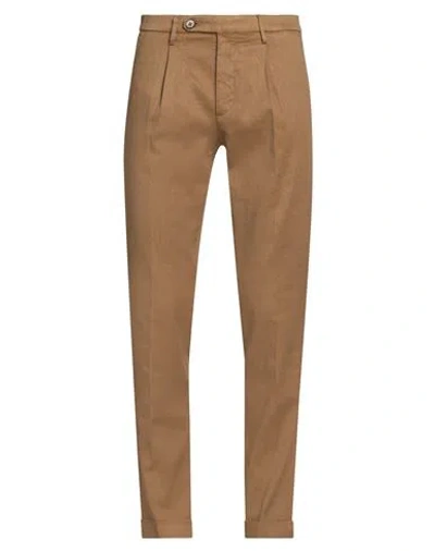 Michael Coal Man Pants Camel Size 32 Linen, Cotton, Elastane In Beige