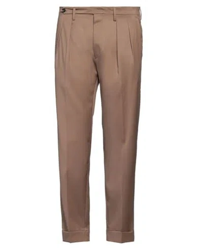 Michael Coal Man Pants Camel Size 34 Super 110s Wool In Beige