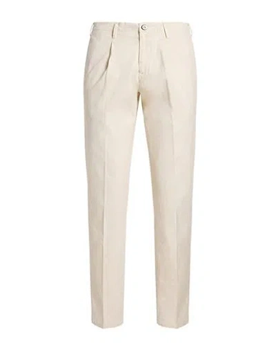 Michael Coal Man Pants Cream Size 30 Cotton, Elastane In Neutral