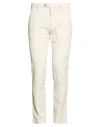 Michael Coal Man Pants Ivory Size 32 Cotton, Elastane In Neutral