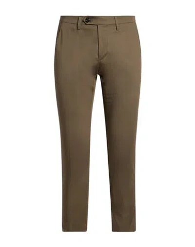 Michael Coal Man Pants Military Green Size 31 Cotton, Elastane In Brown